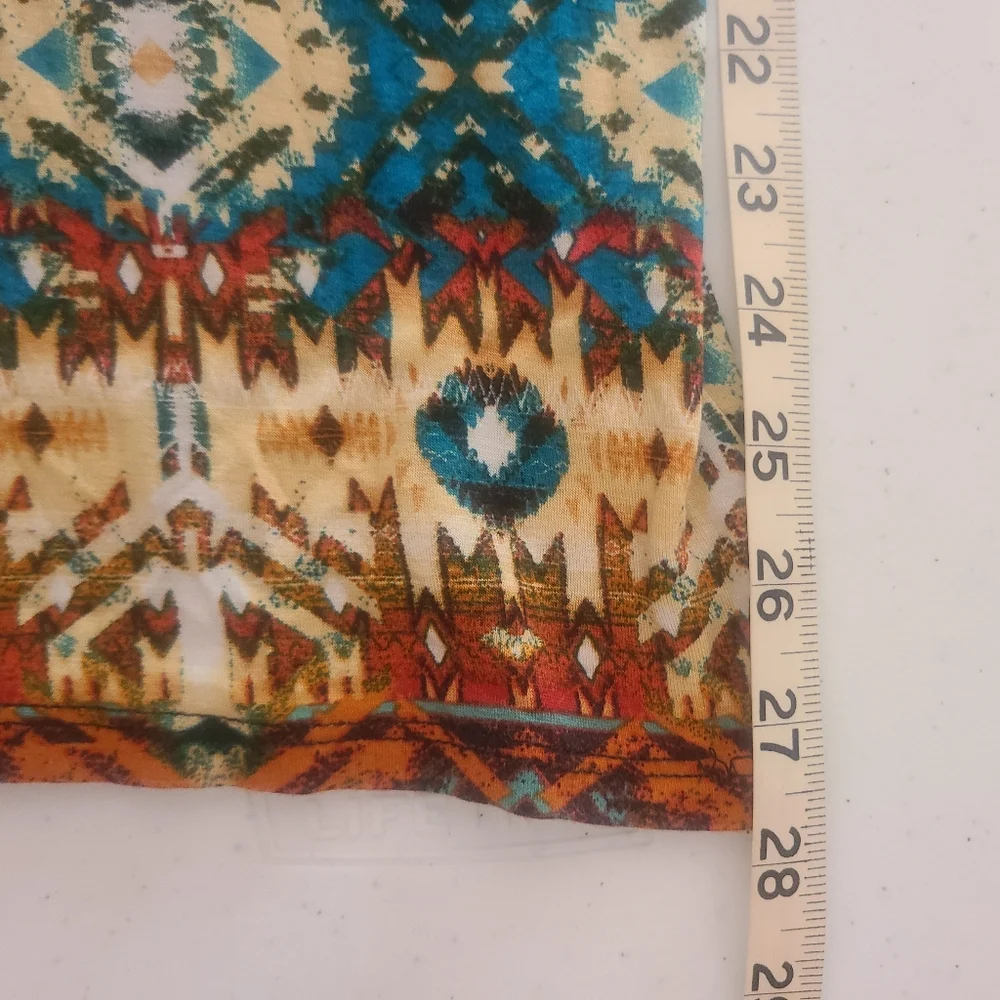 XL Teal Rust Tan Wide Leg Pant Stretch Comfortable Lightweight Great Summer Pant - Picture 6 of 8